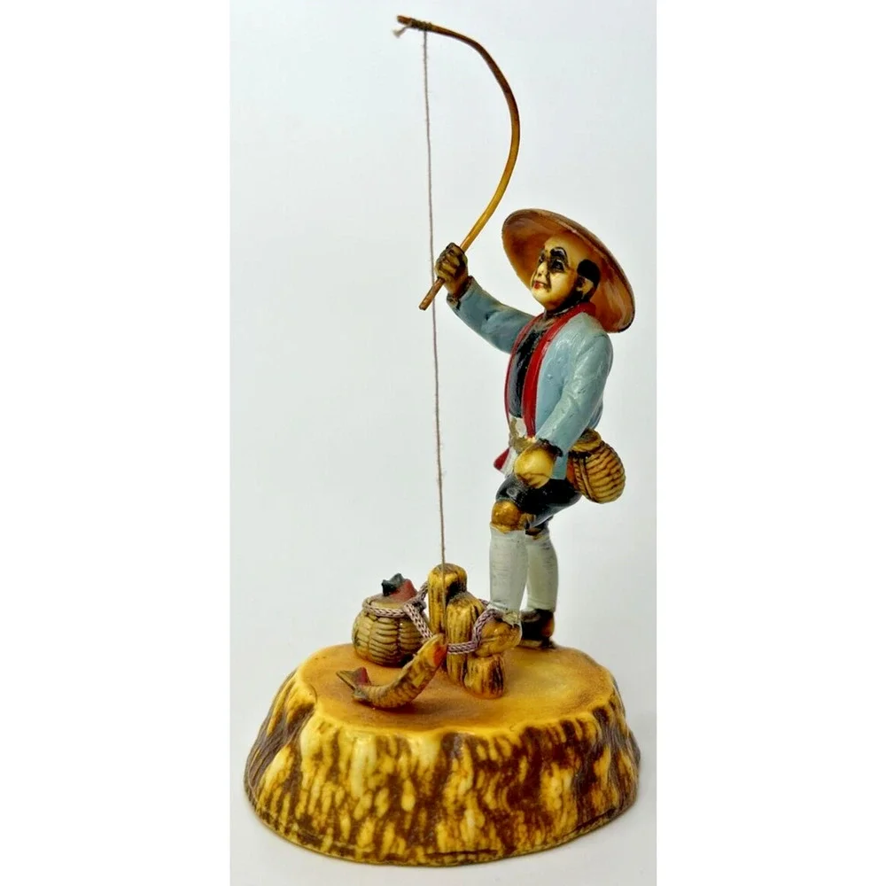 Vintage Japanese Celluloid‎ Fisherman Figurine SKU PB196/36